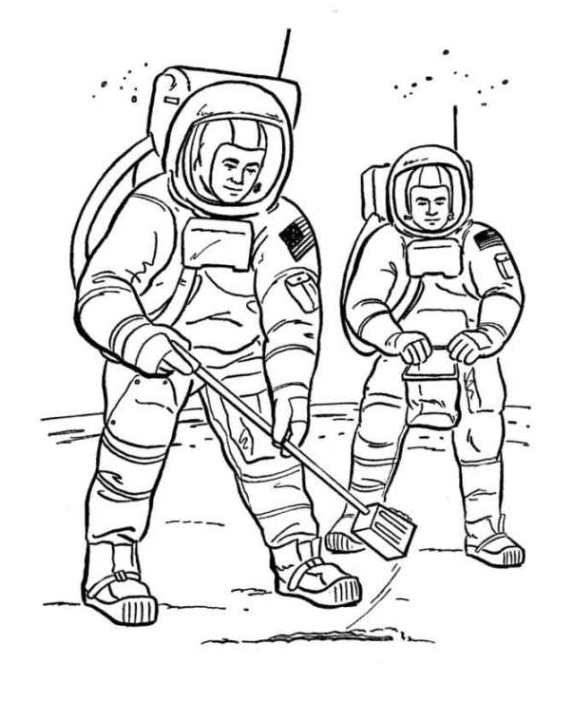 Ausmalbild Astronaut kostenlos 2