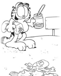 Ausmalbild Garfield kostenlos 2