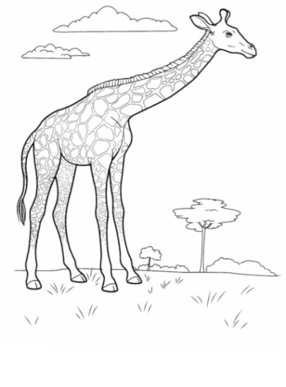 malvorlagen zum drucken ausmalbild giraffe kostenlos 2