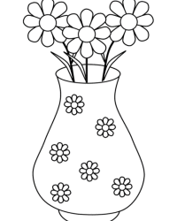Ausmalbild Vase mit Blumen kostenlos 1