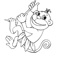 Ausmalbild Affe kostenlos 1