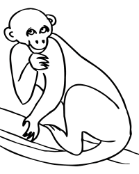 Ausmalbild Affe kostenlos 2