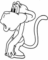 Ausmalbild Affe kostenlos 3