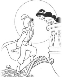 Ausmalbild Aladdin kostenlos 1