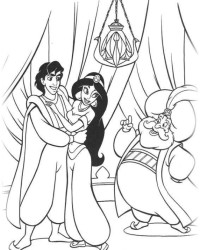 Ausmalbild Aladdin kostenlos 3