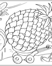 Ausmalbild Ananas kostenlos 4