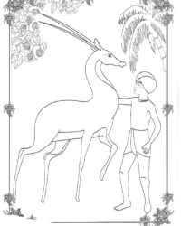 Ausmalbild Antilope kostenlos 2