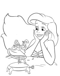Ausmalbild Arielle, die Meerjungfrau kostenlos 3