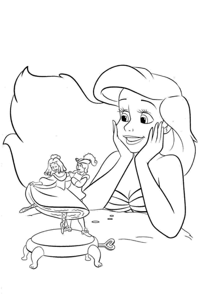 Ausmalbild Arielle, die Meerjungfrau kostenlos 3