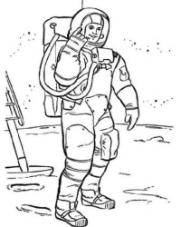 Ausmalbild Astronaut kostenlos 3