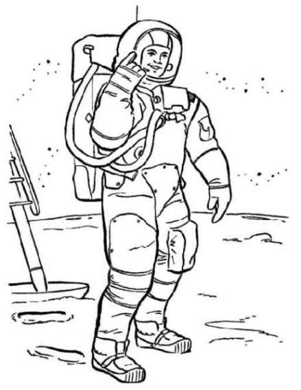Ausmalbild Astronaut kostenlos 3