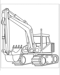 Ausmalbild Bagger kostenlos 1