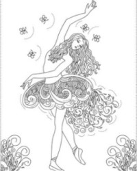 Ausmalbild Ballerine kostenlos 1