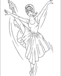 Ausmalbild Ballerine kostenlos 2