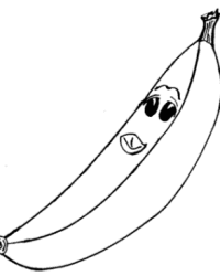 Ausmalbild Banane kostenlos 1