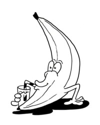 Ausmalbild Banane kostenlos 2