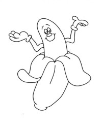 Ausmalbild Banane kostenlos 3
