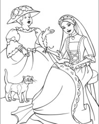 Ausmalbild Barbie Die Prinzessin und das Dorfmädchen kostenlos 2