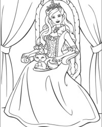 Ausmalbild Barbie Die Prinzessin und das Dorfmädchen kostenlos 3