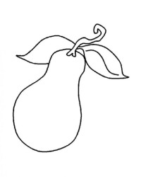 Ausmalbild Birne kostenlos 1