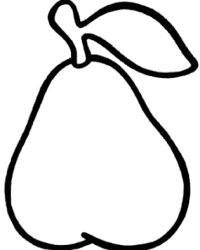 Ausmalbild Birne kostenlos 2
