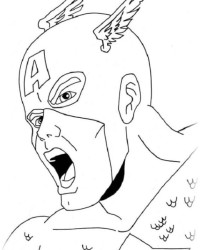 Ausmalbild Captain America kostenlos 1