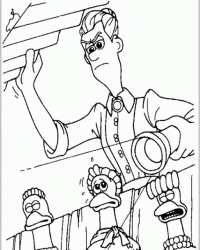 Ausmalbild Chicken Run kostenlos 3