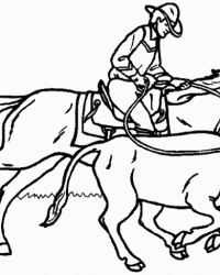 Ausmalbild Cowboy kostenlos 3