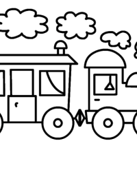 Ausmalbild Dampflokomotive kostenlos 2