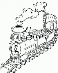Ausmalbild Dampflokomotive kostenlos 3