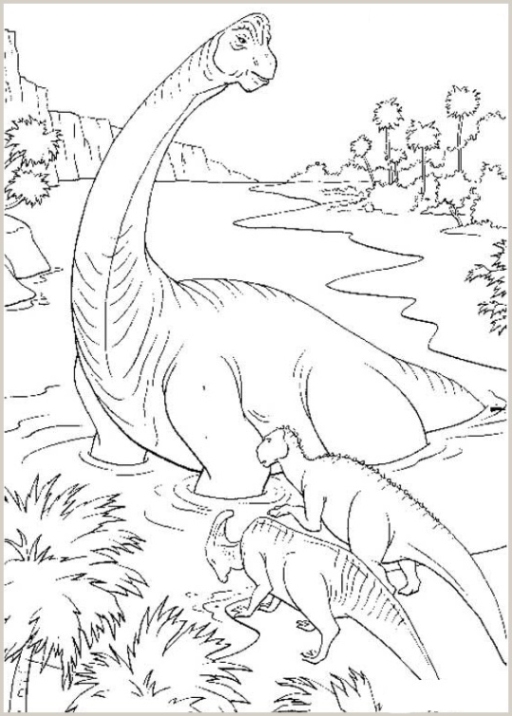 Ausmalbild Dinosaurier kostenlos 1