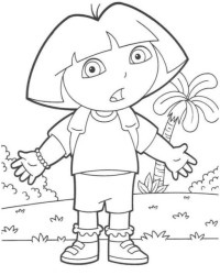 Ausmalbild Dora kostenlos 1