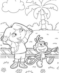 Ausmalbild Dora kostenlos 3