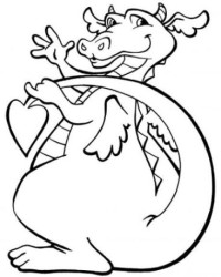 Ausmalbild Drache kostenlos 1