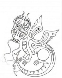 Ausmalbild Drache kostenlos 2