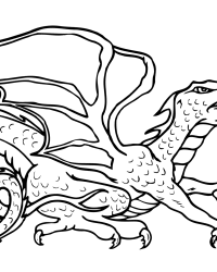 Ausmalbild Drache  kostenlos 4