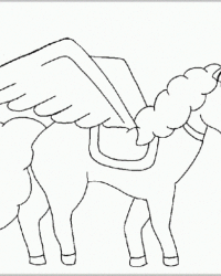 Ausmalbild Einhorn und Pegasus kostenlos 1