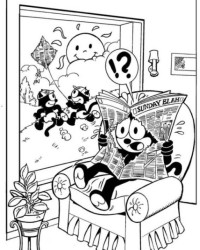 Ausmalbild Felix the cat kostenlos 2