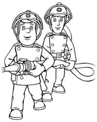 Ausmalbild Feuerwehrmann Sam kostenlos 1