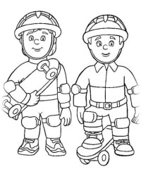 Ausmalbild Feuerwehrmann Sam kostenlos 2