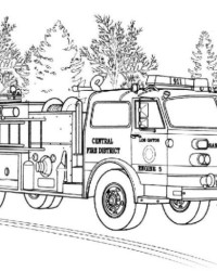 Ausmalbild Feuerwehrwagen kostenlos 1