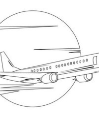 Ausmalbild Flugzeug kostenlos 1