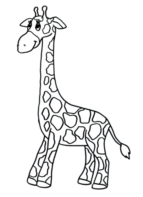 Ausmalbild Giraffe kostenlos 3