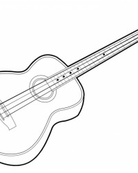 Ausmalbild Gitarre kostenlos 1