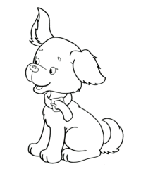 Ausmalbild Hund kostenlos 2