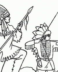Ausmalbild Indianer kostenlos 3