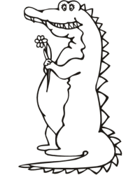 Ausmalbild Krokodil kostenlos 2