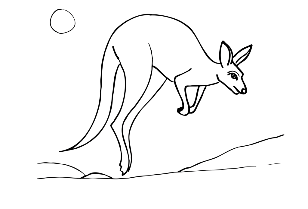 Ausmalbild Känguru kostenlos 3