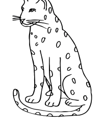 Ausmalbild Leopard kostenlos 2
