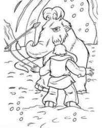 Ausmalbild Mammut kostenlos 2